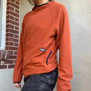 Microgrid fleece burnt orange hooded pullover Freedom Industries Brand